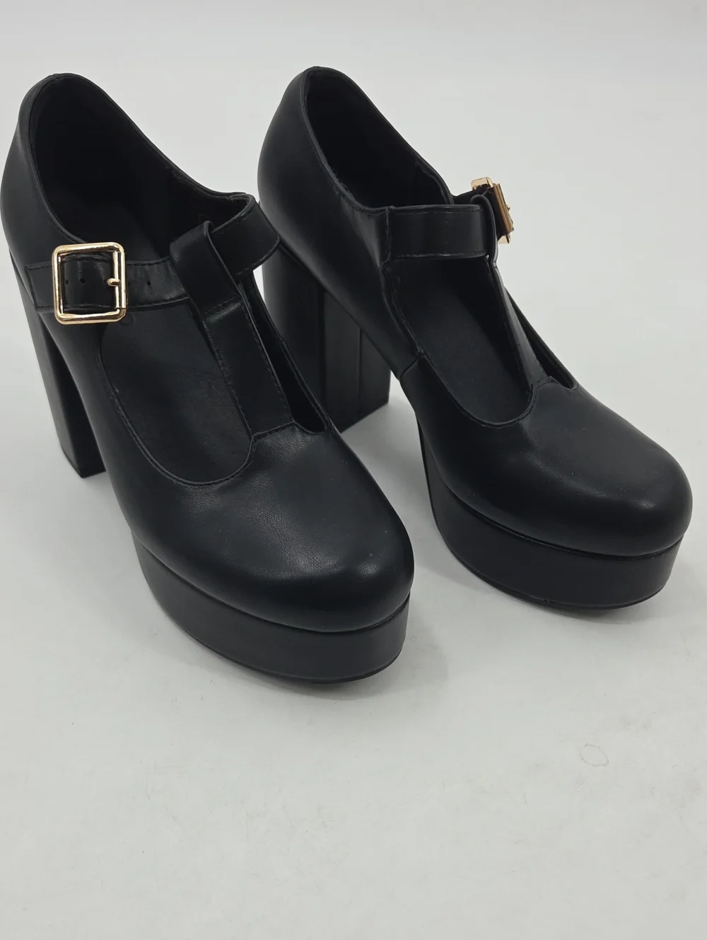 Classic Black Patent Mary Jane Platform Heels
